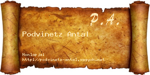 Podvinetz Antal névjegykártya